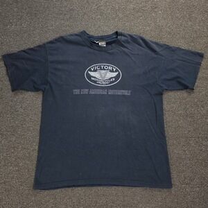 Victory Motorcycles T-Shirt Mens XL Blue Graphic Polaris Douglas Frye 3930